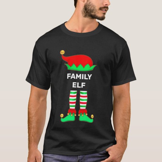 モダン クリスマス ファミリーエルフTシャツ Tシャツ (正面)
