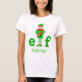 モダン クリスマス ミュージカル エルフ スクワッド Tシャツ