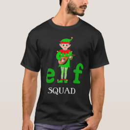モダン クリスマス ミュージカル エルフ スクワッド Tシャツ