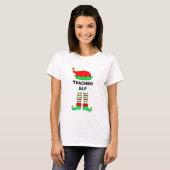 モダン クリスマス 先生 エルフ Tシャツ (正面フル)