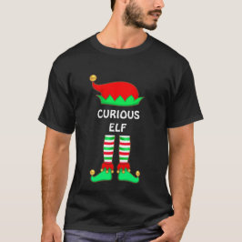 モダン クリスマス 好奇心旺盛なエルフTシャツ Tシャツ