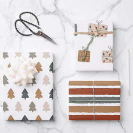 モダン |クリスマス |金ゴールド |ミニマル | ラッピングペーパーシート