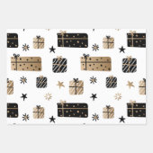 モダン |クリスマス |金ゴールド |ミニマル | ラッピングペーパーシート (正面3)