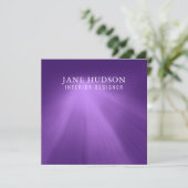 モダン クリーン エレガント デザイン パープル プレーン ラグジュアリー 招待状 (スタンド正面)