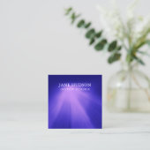 モダン クリーン エレガント デザイン ピンク ライト ブルー スクエア名刺 (スタンド正面)