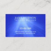 モダン クリーン エレガント デザイン ブルーライト ラグジュアリー 名刺 (裏面)