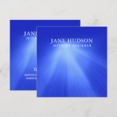 モダン クリーン エレガント デザイン ブルー プレーン ラグジュアリー 招待状 (正面/裏面)