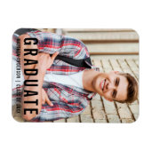 モダン クール 卒業写真 発表 マグネット (横)