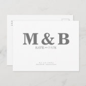 モダン&グお洒落レーモノグラムホワイト ポストカード (正面/裏面)