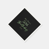 モダン&グミニマルリーンタイポグラフィブラック誕生日 スタンダードカクテルナプキン (角)