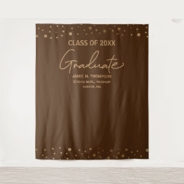 モダン グラデュエート ブラウン ゴールド スクール カラー タペストリー