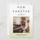 モダン グラデーション ミニマル フォト 葬儀式 招待状 (正面)