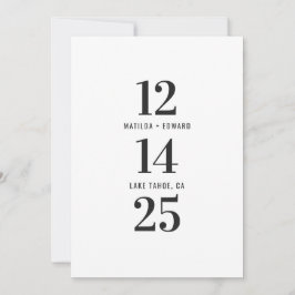 モダン，グラフィック，タイポグラフィモノク結婚ロ セーブザデート