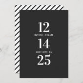 モダン,グラフィック,タイポグラフィモノク結婚ロ セーブザデート (正面/裏面)