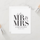 モダン，グラフィック，タイポグラフィ結婚式招待状 カード (正面/裏面インサイチュ)