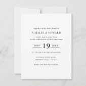 モダン，グラフィック，タイポグラフィ結婚式招待状 カード (裏面)