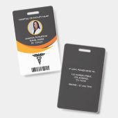 モダン グラフィック デザイン 看護師 写真 ID バッジ (正面＆裏面)