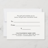 モダン グラム ブラック & ローズゴールド | ギフトカード (裏面)