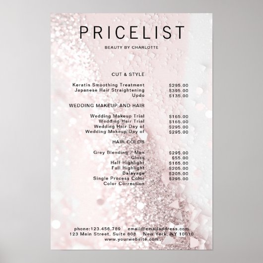 モダン,グリッター価格表ポスター ポスター (正面)