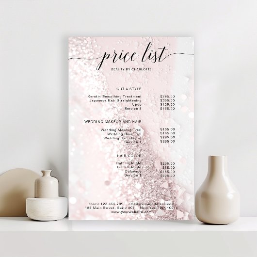 モダン,グリッター価格表ポスター ポスター
