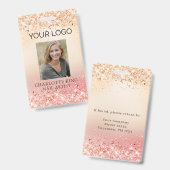 モダン グリッター ゴールド 従業員写真 ID バッジ (正面&裏面)