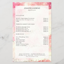 モダン グリッター サロン 料金表 フライヤー