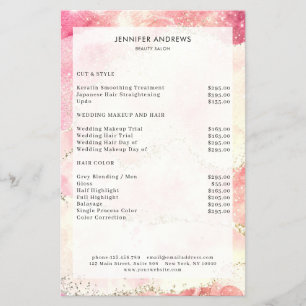 モダン グリッター サロン 料金表 フライヤー