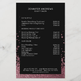 モダン グリッター ドロップ ローズゴールド チラシ