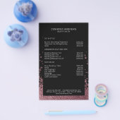 モダン グリッター ドロップ ローズゴールド チラシ (シングル)