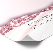 モダン,グリッター，ピンクの価格表ポスター ポスター (角)