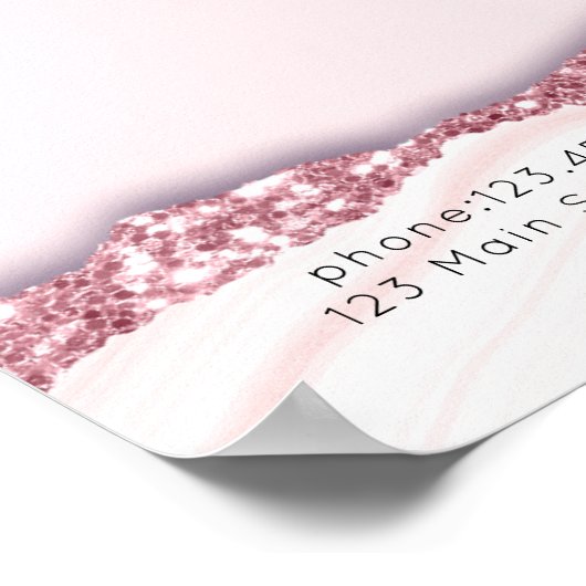 モダン,グリッター,ピンクの価格表ポスター ポスター (角)