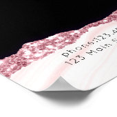 モダン,グリッター，ピンクブラック価格表ポスター ポスター (角)