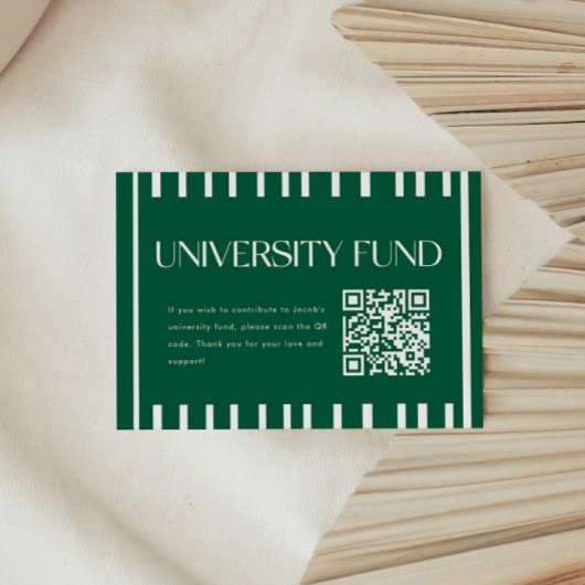 モダン グリーン大学基金QRコード卒業 エンクロージャーカード