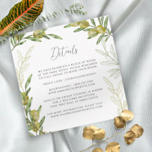 モダン グリーン オリーブ ブランチ 封入カード