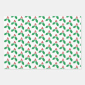 モダン グリーン クリスマスツリー ブーツ ホーリー ラッピングペーパーシート (正面)