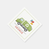 モダン グリーン ゴミ収集車 誕生日 スタンダードカクテルナプキン (角)