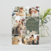 モダン グリーン ゴールド マルチフォト シーズンカード (スタンド正面)