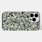 モダン グリーン テラゾー 抽象柄 iPhoneケース (裏面横)