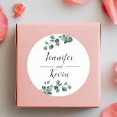 モダン・グリーン・ユーカリのオーダーメイド結婚式 ラウンドシール