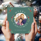 モダン グリーン 冬の植物 Christmas 写真 シーズンカード