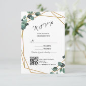 モダン グリーン RSVP カード 招待状 (スタンド正面)