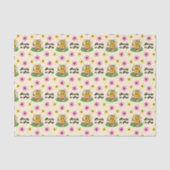モダン グルービー ダイジー ピンク イエロー 彼女は飛び出す準備ができてる 薄葉紙 (正面)