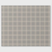 モダン グレージュ＋クリーム チェック ラッピングペーパー (フラット)
