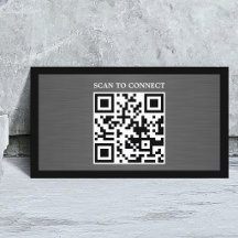 モダン グレー フェイクメタル ブラックQRコード ボールド