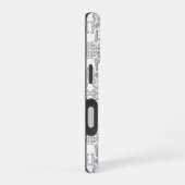 モダン グレー フラワー柄 iPhone 16ケース (右側面)