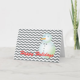 モダン グレー&ホワイト チェブロン 雪だるま クリスマス