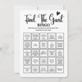 モダン ゲスト ビンゴ ブライダルシャワー ゲーム 見つける 招待状 (正面)