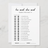 モダン ゲス フー ブライダルシャワー ゲーム カード (正面)