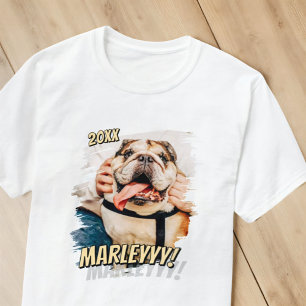 モダン コミック シンプル クール グランジ カスタム ペット 写真 Tシャツ