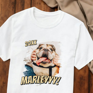 モダン コミック シンプル グランジ カスタム ペット 写真 Tシャツ